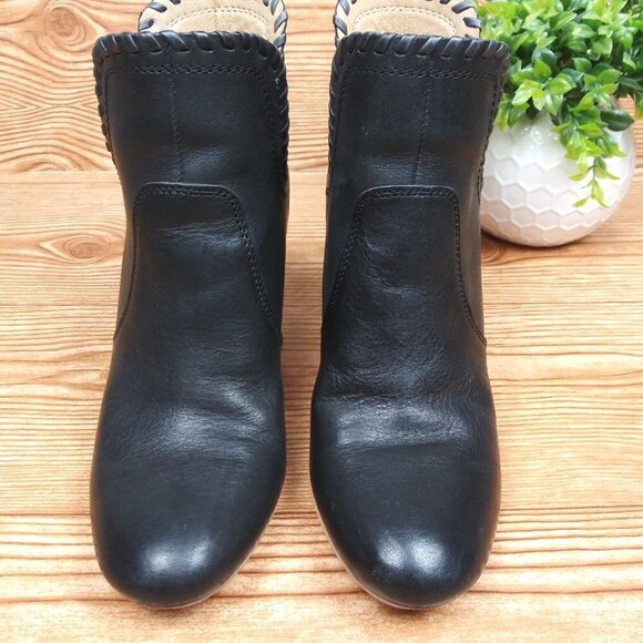 Lucky Brand Women's Sivya Leather Block Heel Fashion Ankle Boots Shoes size 6.5M - Picture 4 of 11